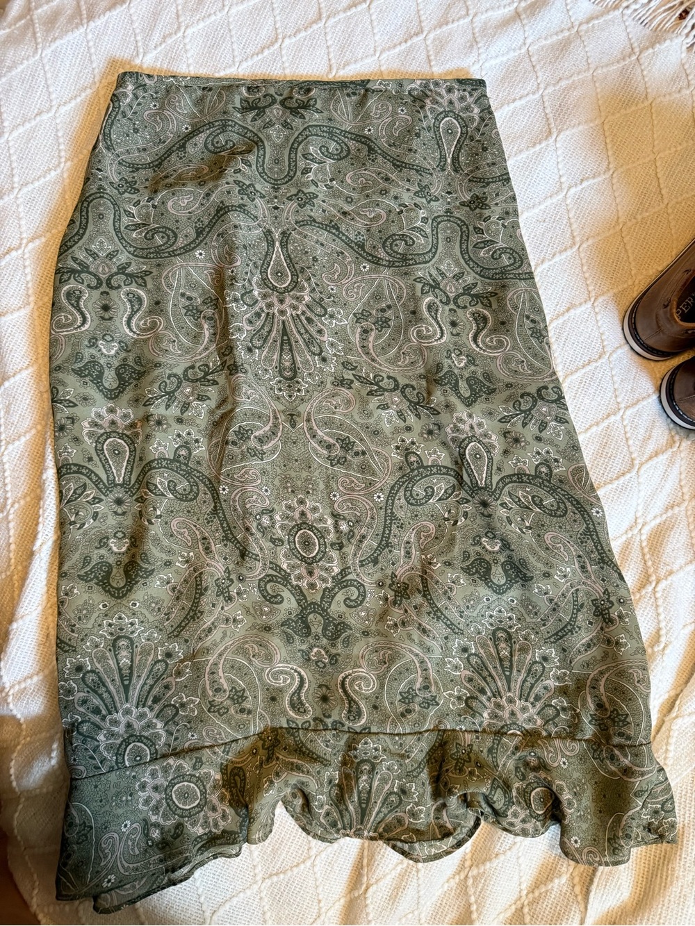 Vintage Floral Green Skirt